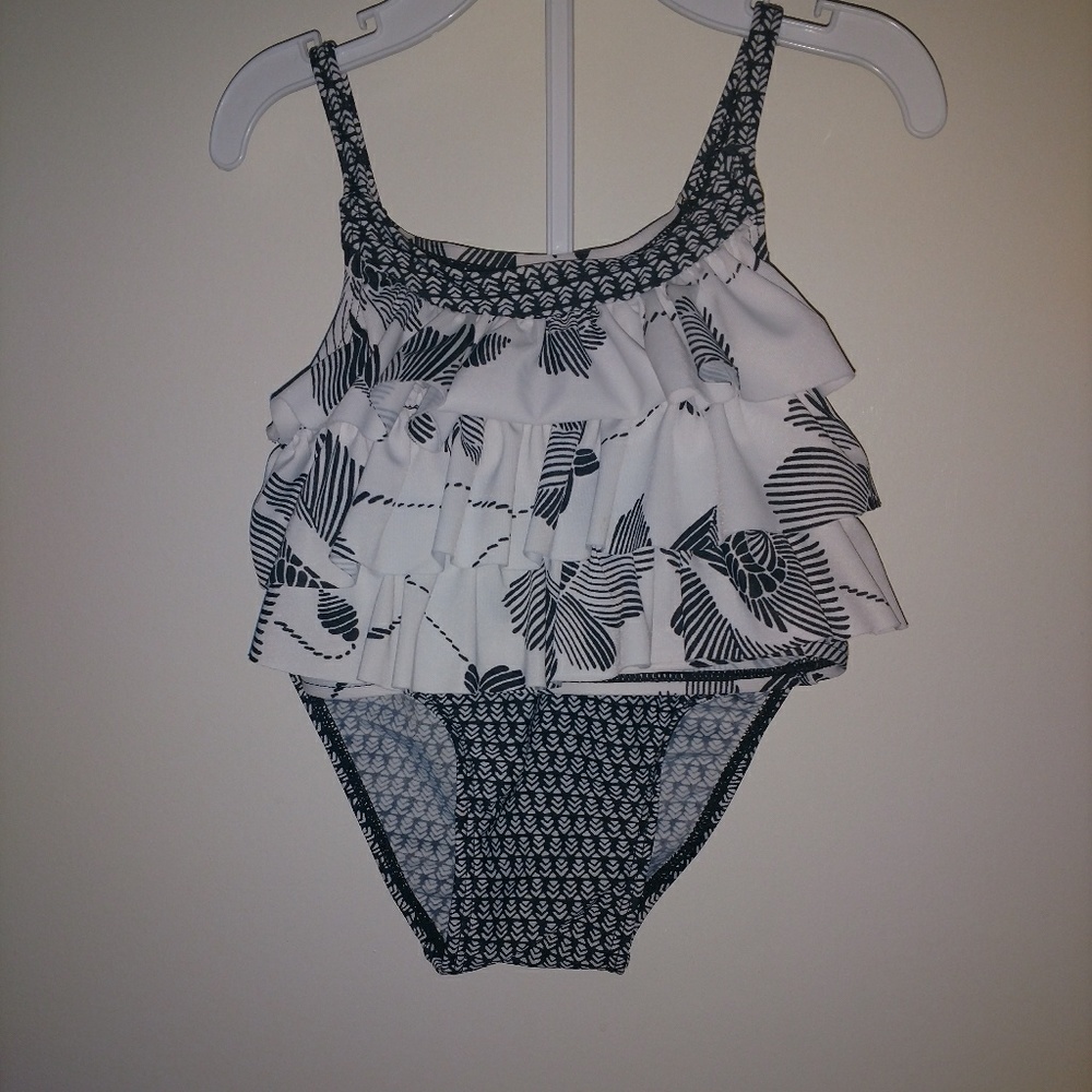 Two Piece b/w toddler Bathing Suit